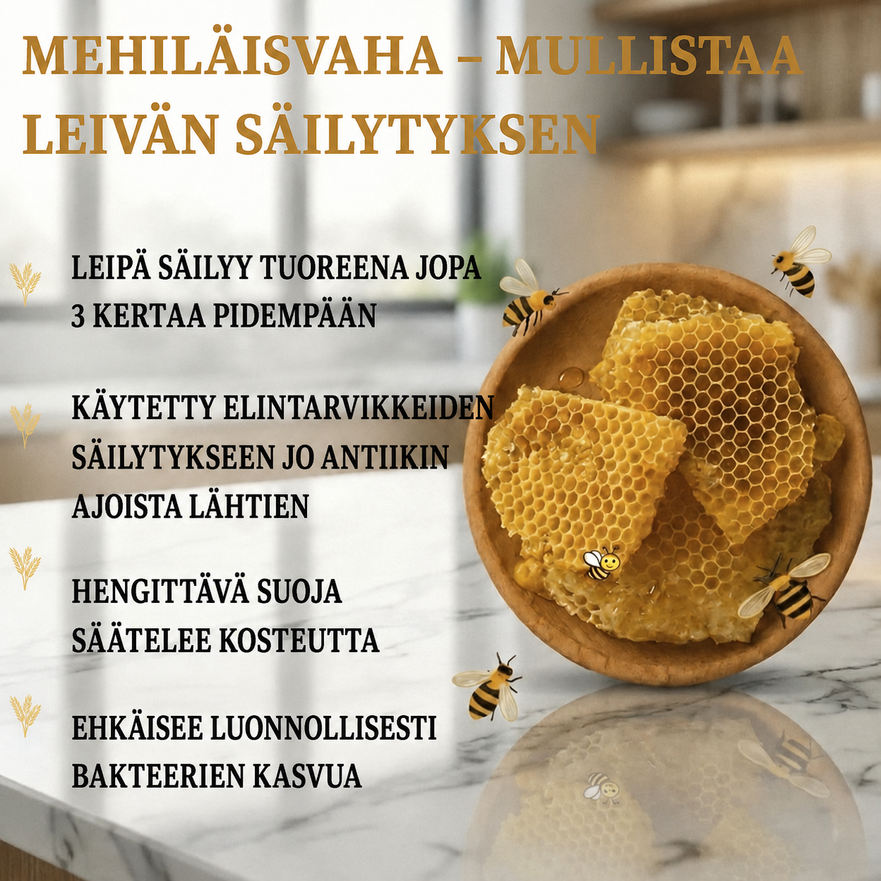 Ovyre-mehiläisvahapussi leivän säilytykseen