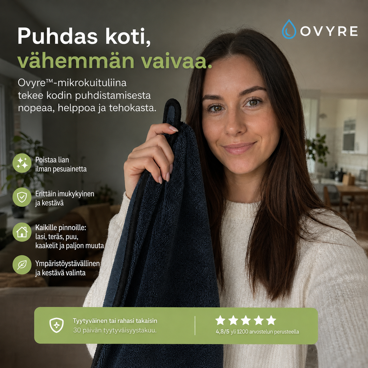 Ovyre Puhdas™ – tehokas mikrokuituliina