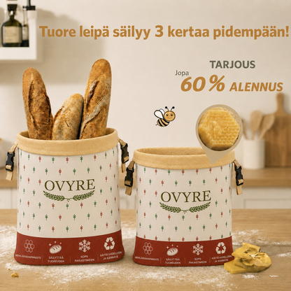 Ovyre-mehiläisvahapussi leivän säilytykseen
